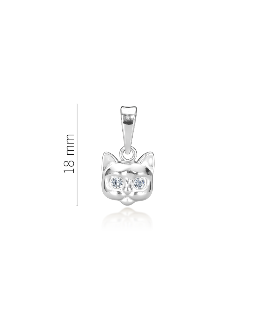 Sterling silver pendant with zircons "cat"