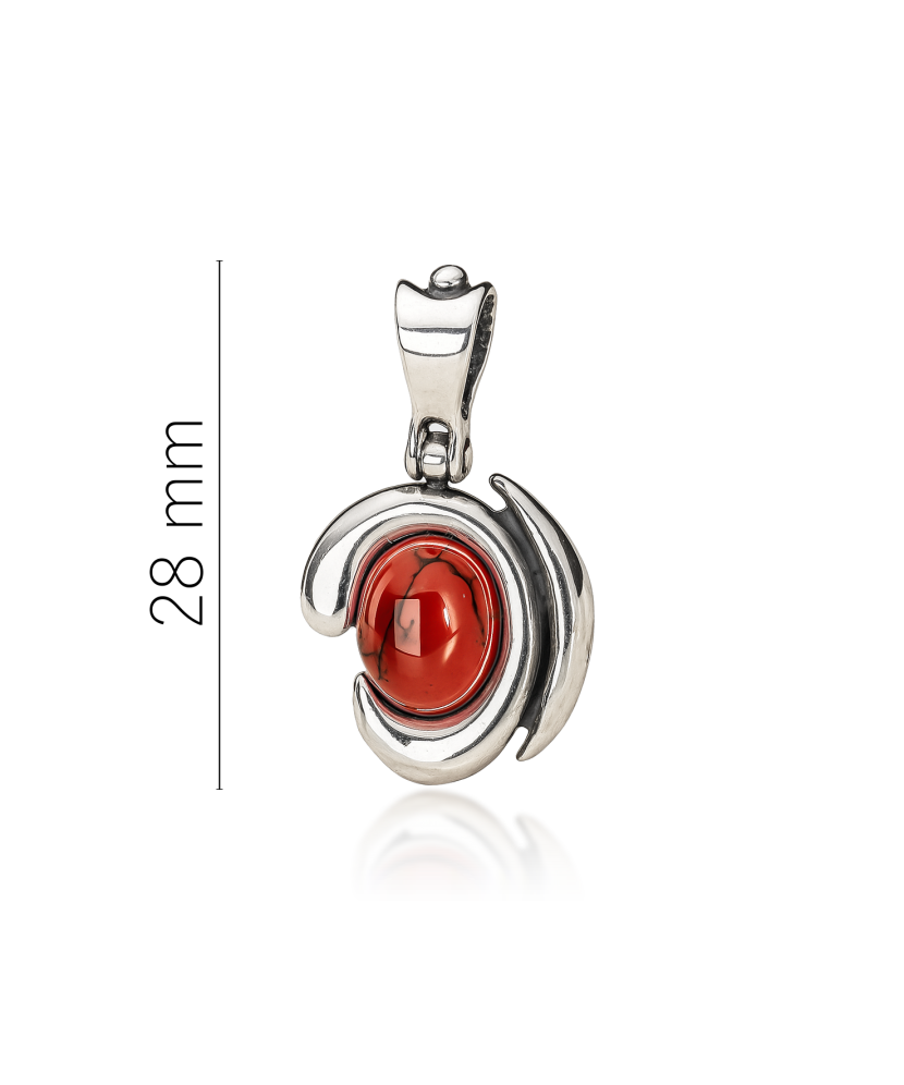 Sterling silver pendant with coral