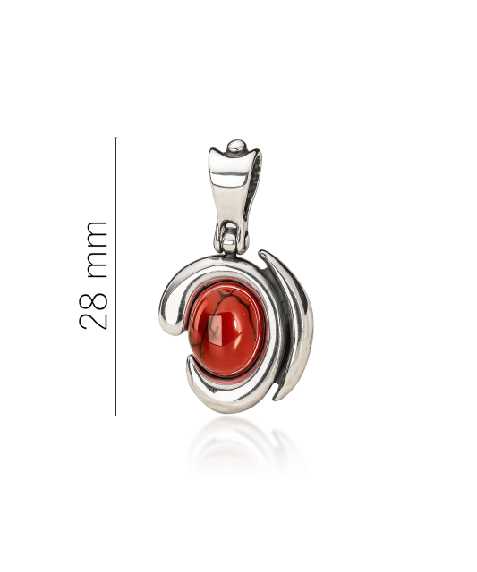Sterling silver pendant with coral