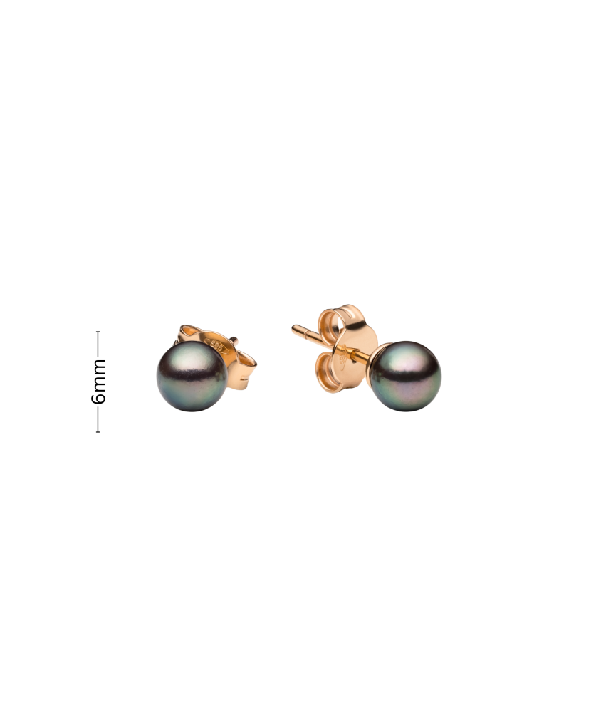 Gold earrings with Tahitian pearls
