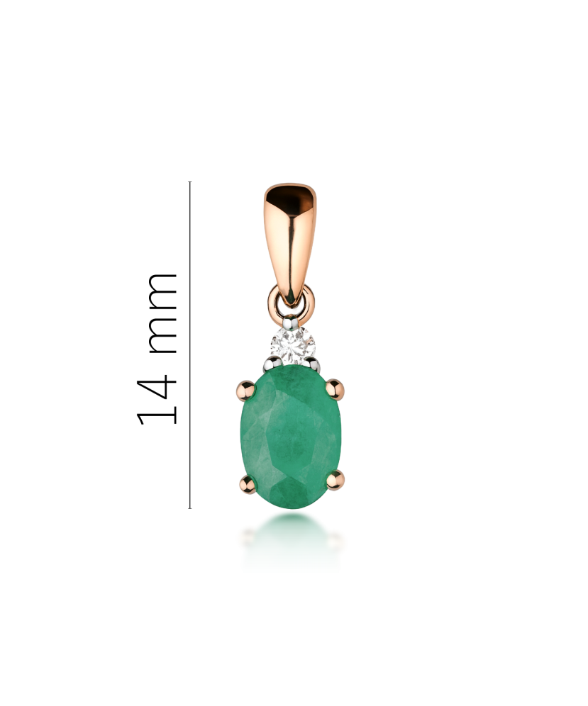 Gold pendant with emerald and diamonds