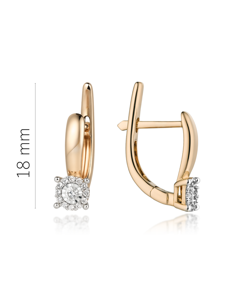 Gold earrings with diamonds