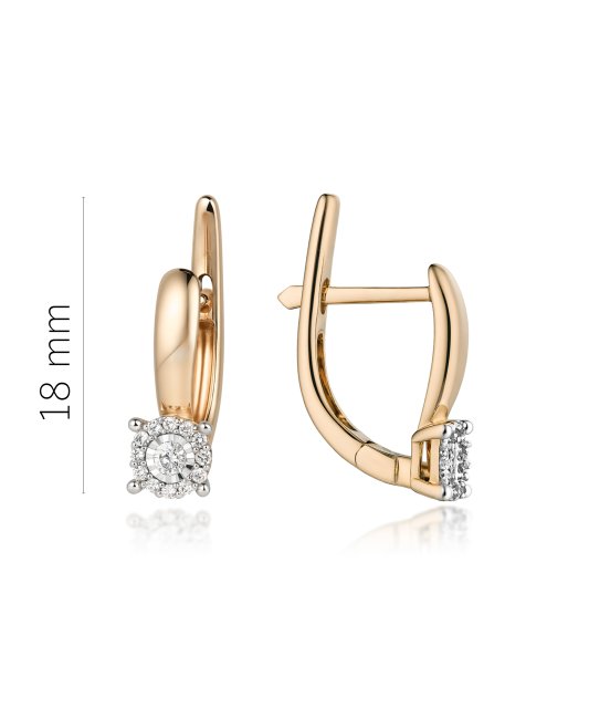 Gold earrings with diamonds