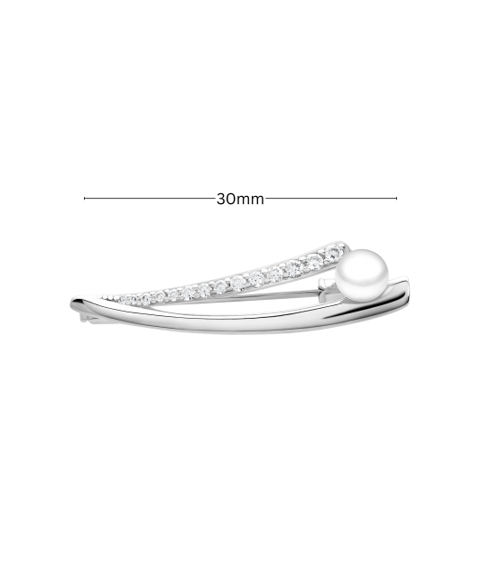 Sterling silver  brooch with pearls and zircons