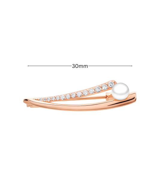 Kullattu sterlinghopea rintaneula helmillä