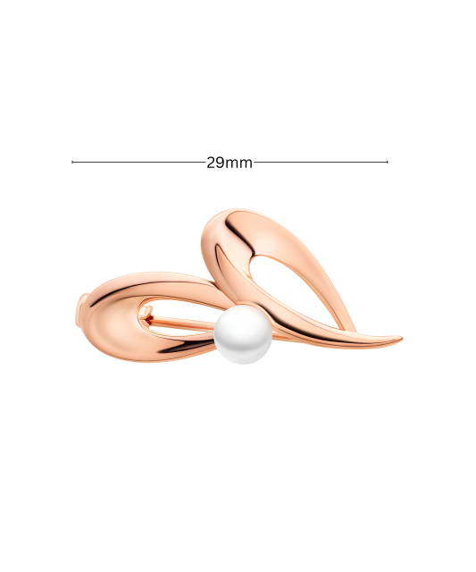 Kullattu hopeinen rintaneula helmillä