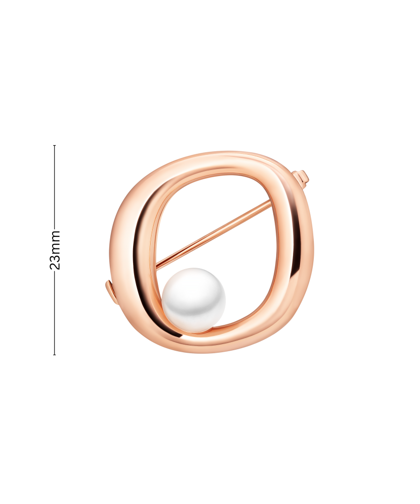 Kullattu hopeinen rintaneula helmillä