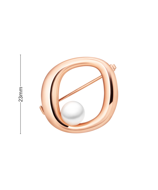 Gilded sterling silver brooch with pearl