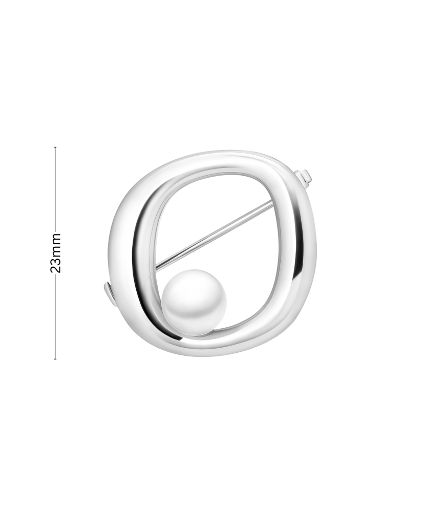 Hopeinen rintaneula helmellä