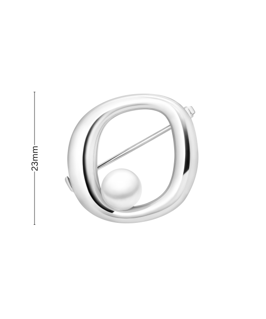 Hopeinen rintaneula helmellä