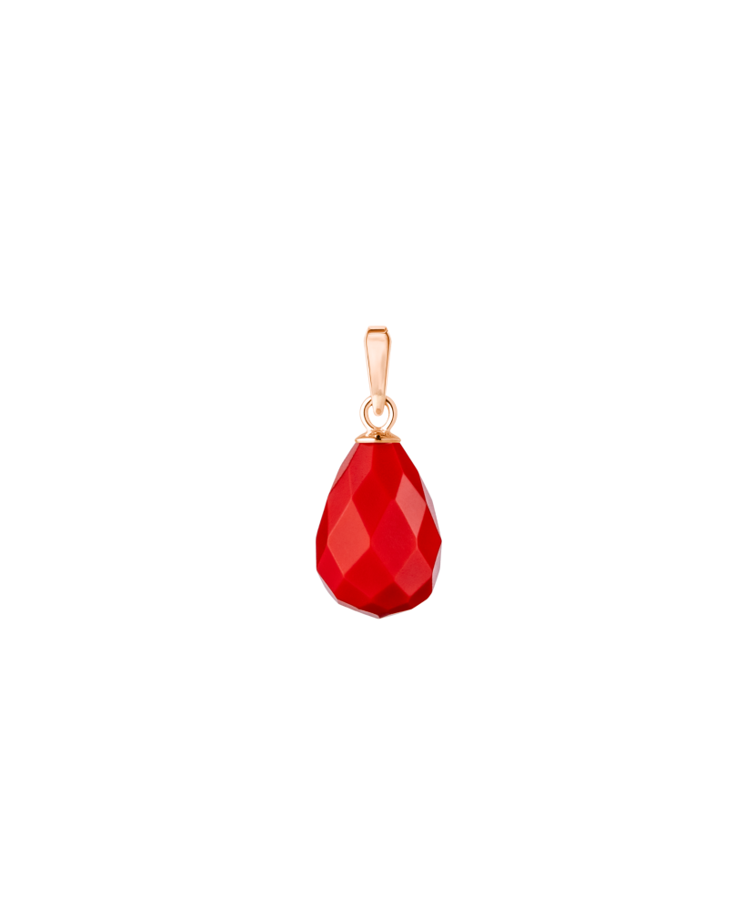 gilded Silver Pendant With Coral