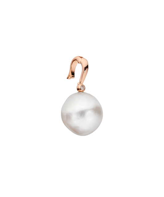 Gilded Silver Pendant With Pearl and Zirconia