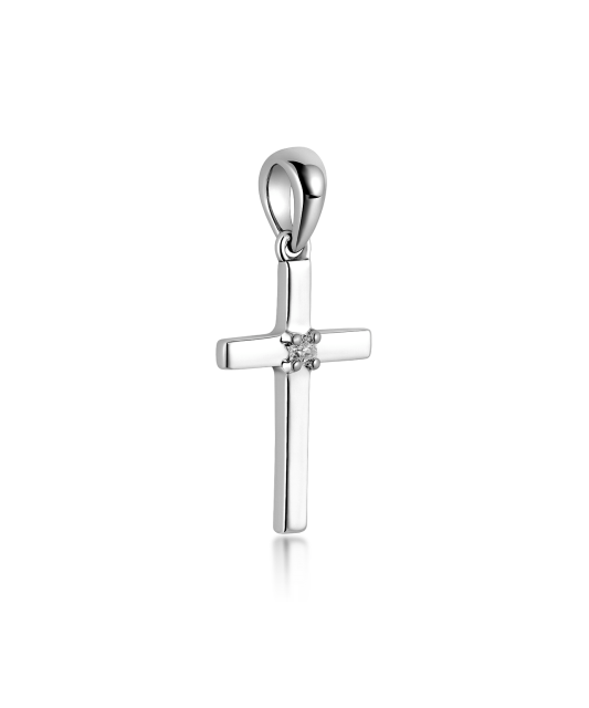 White gold pendant with diamonds "Cross"