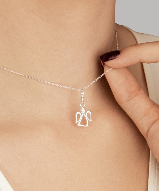 Sterling silver pendant with zirconium "angel"