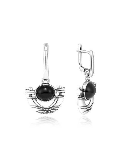 Sterling silver earrings with onyx