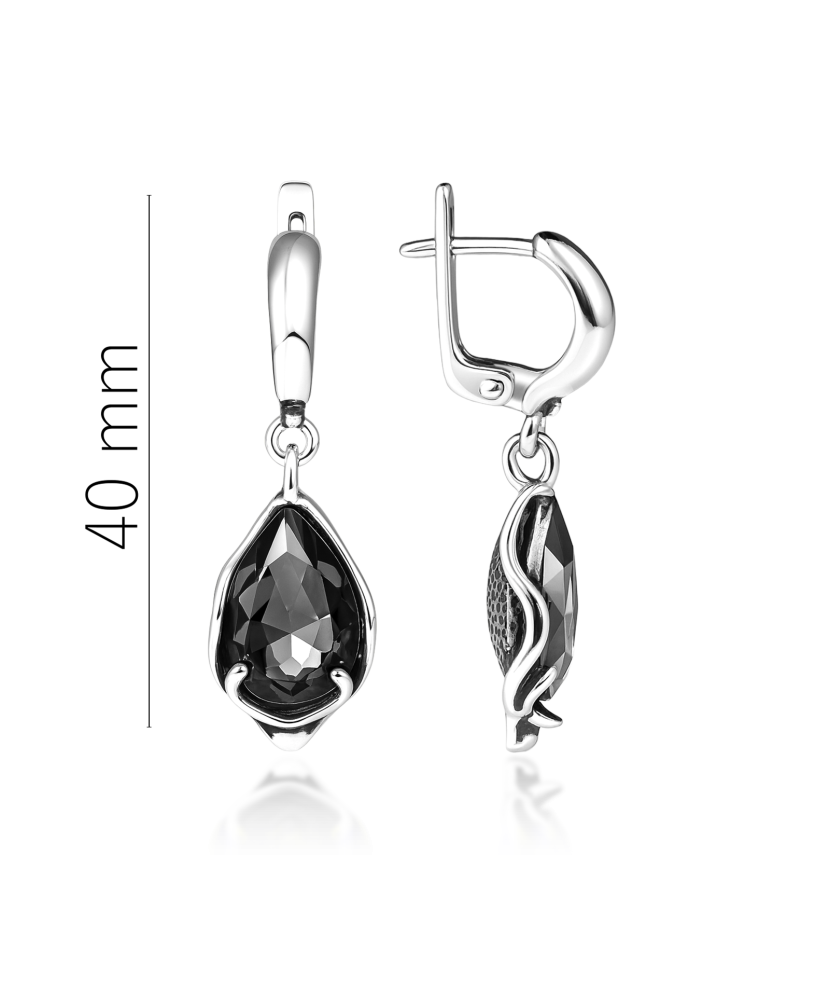 Sterling silver earrings with crystal