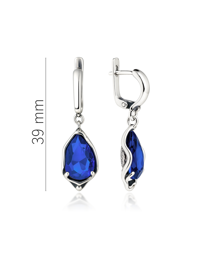 Sterling silver earrings with crystal