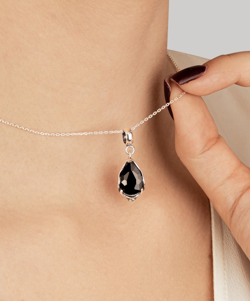 Sterling silver pendant with crystal