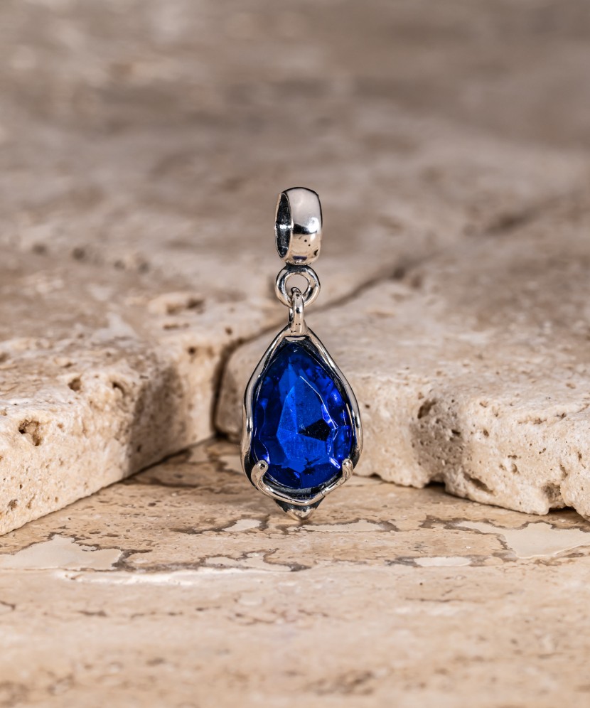 Sterling silver pendant with crystal