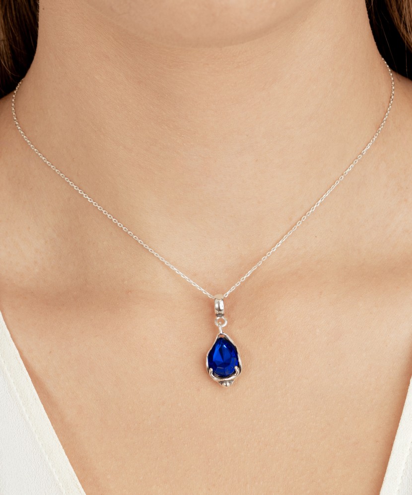 Sterling silver pendant with crystal