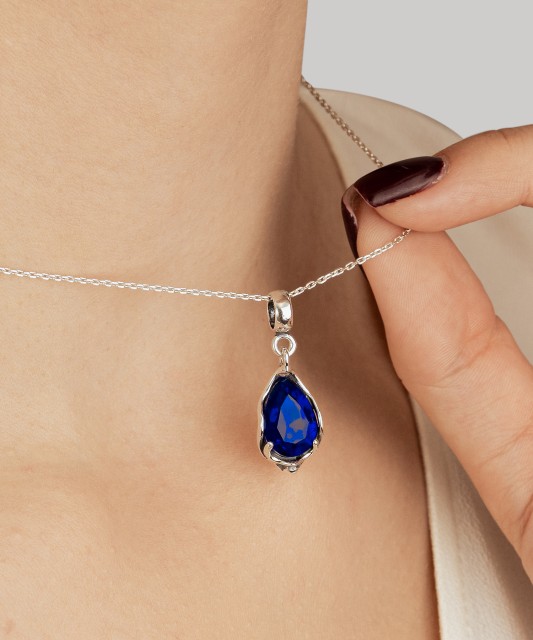 Sterling silver pendant with crystal