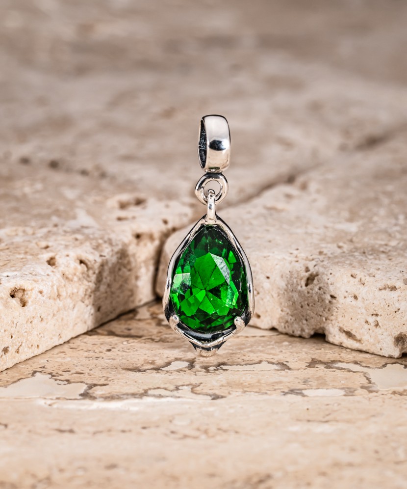 Sterling silver pendant with crystal