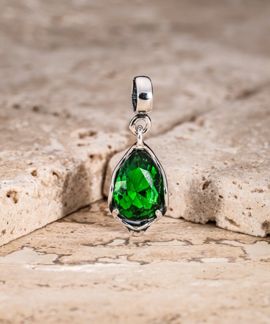 Sterling silver pendant with crystal