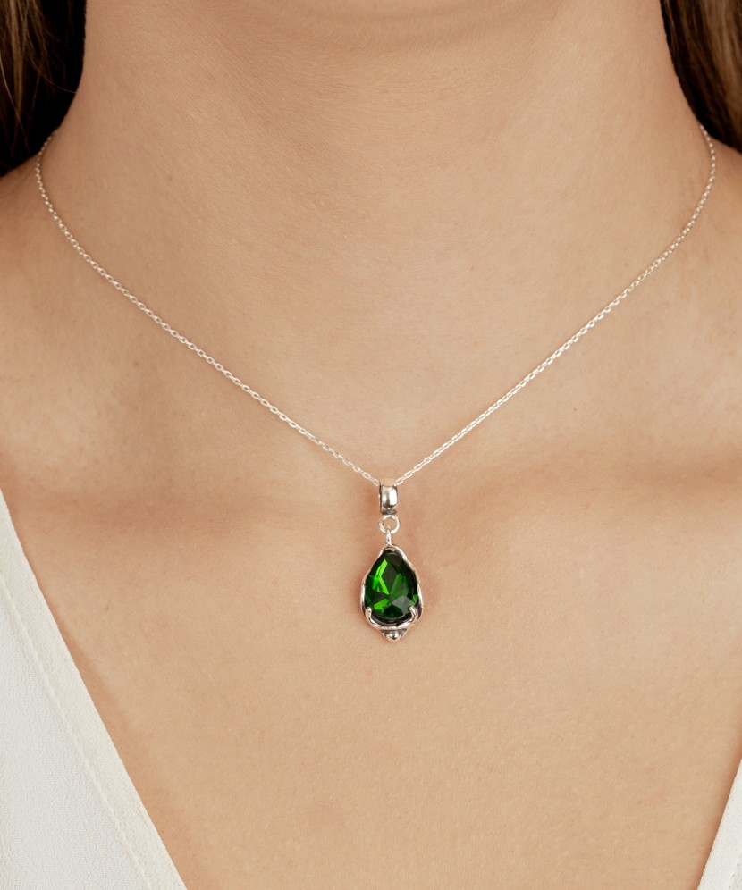 Sterling silver pendant with crystal