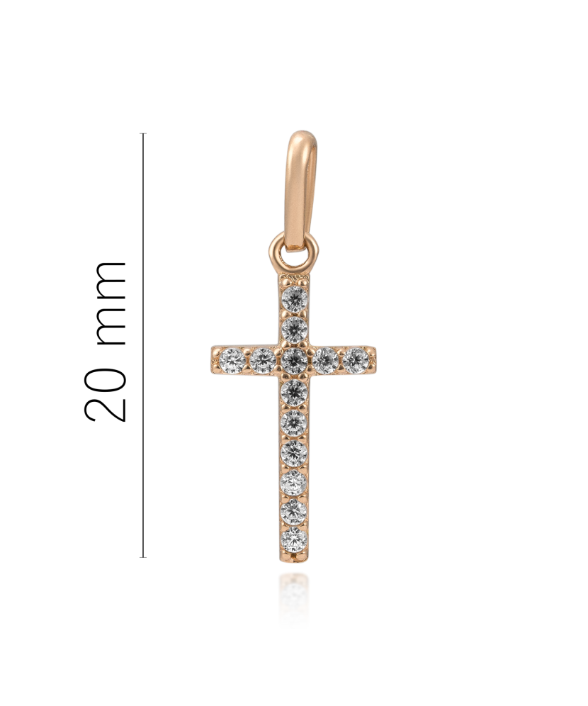 Gold pendant with zircons "cross"