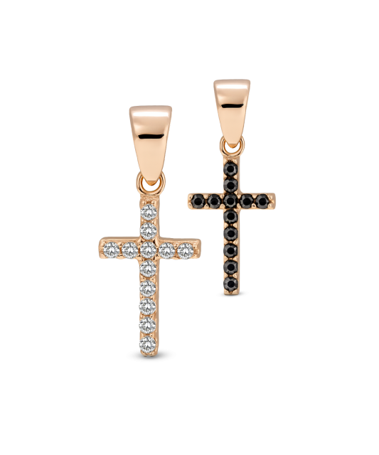 Gold pendant with zircons "cross"