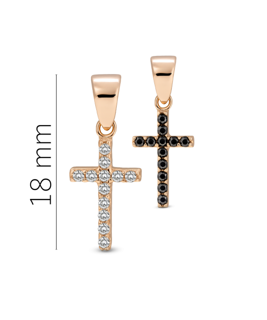 Gold pendant with zircons "cross"