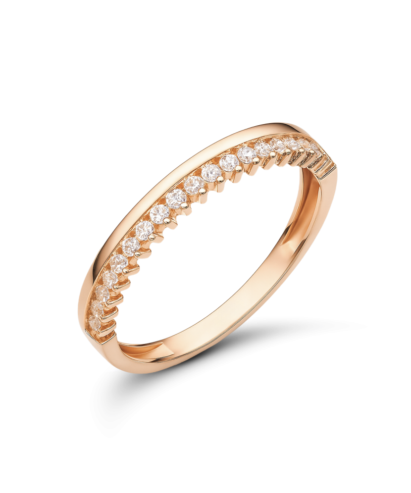 Gold ring with zircons