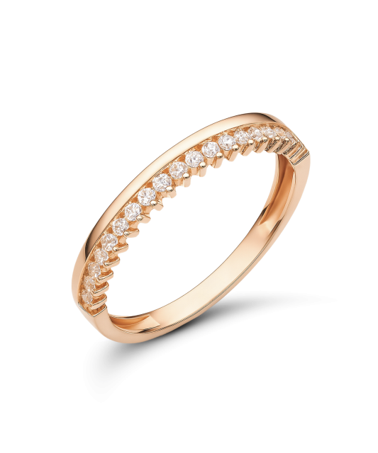 Gold ring with zircons