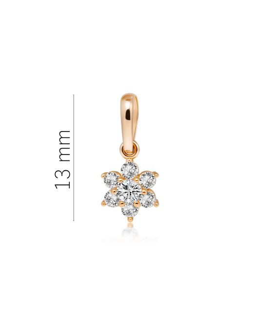 Gold pendant with zircons