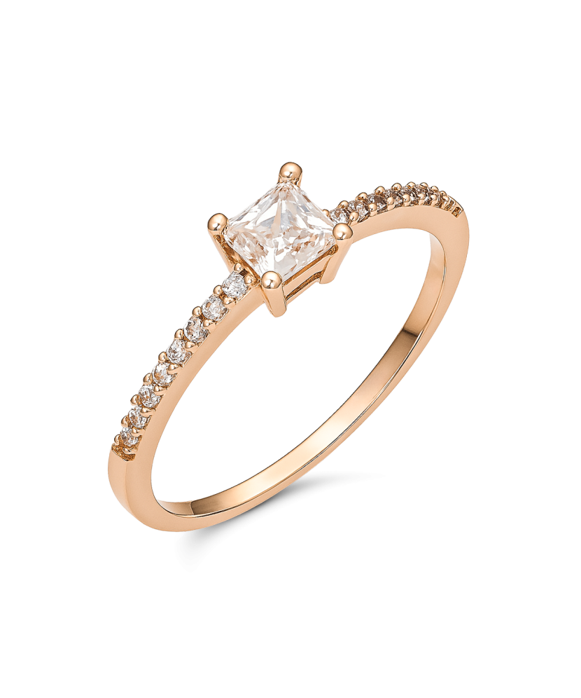 Gold ring with zircons