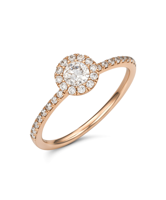 Gold ring with zircons