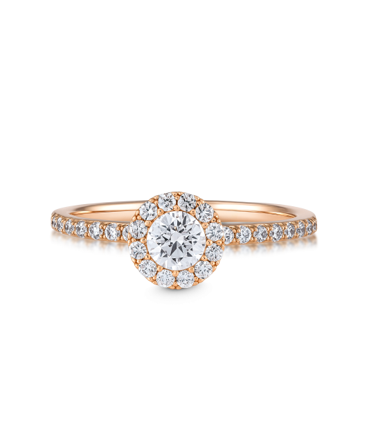 Gold ring with zircons