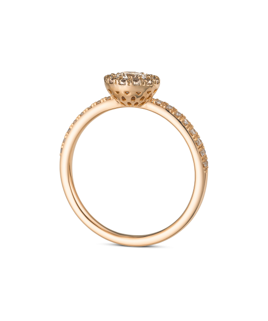 Gold ring with zircons