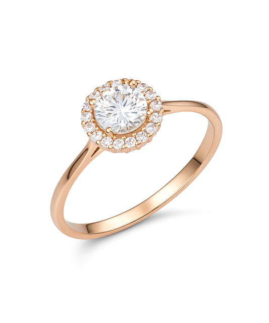 Gold ring with zircons