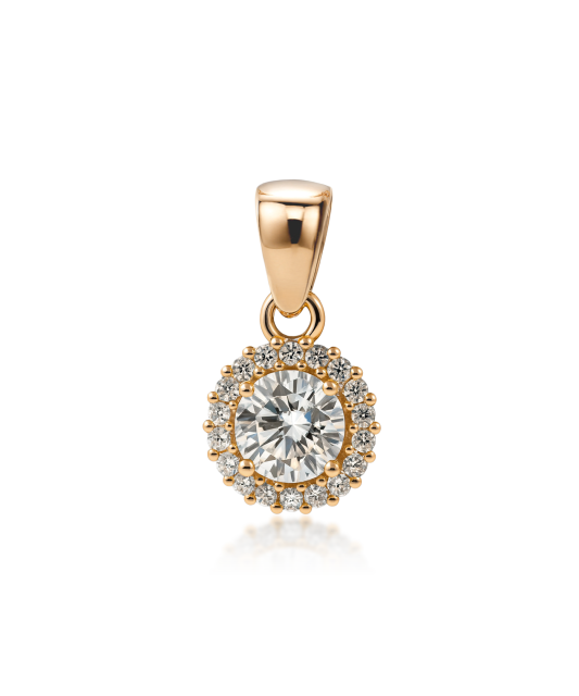 Gold pendant with zircons