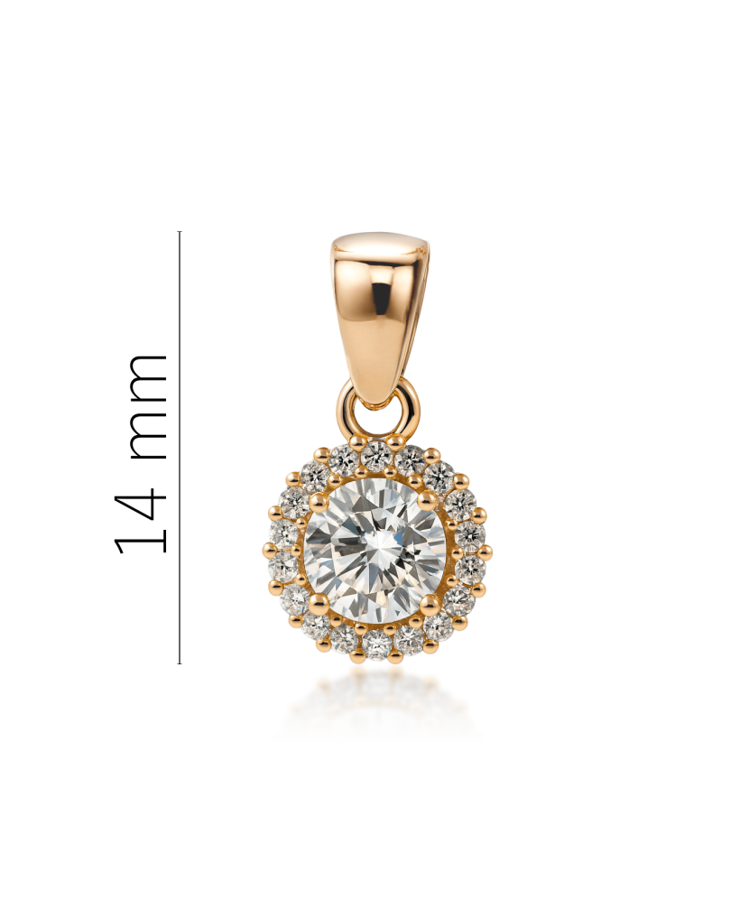 Gold pendant with zircons