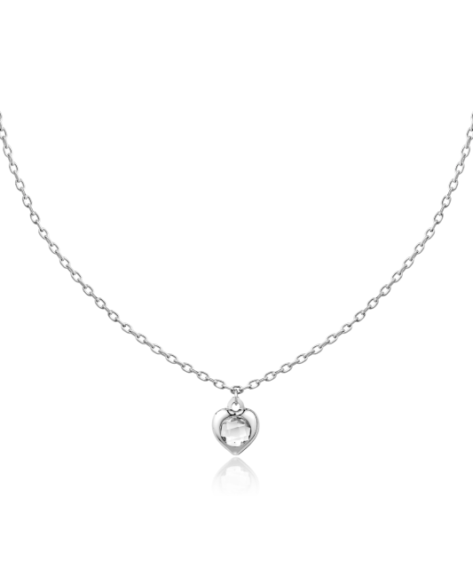 White gold chain with zirconium pendant
