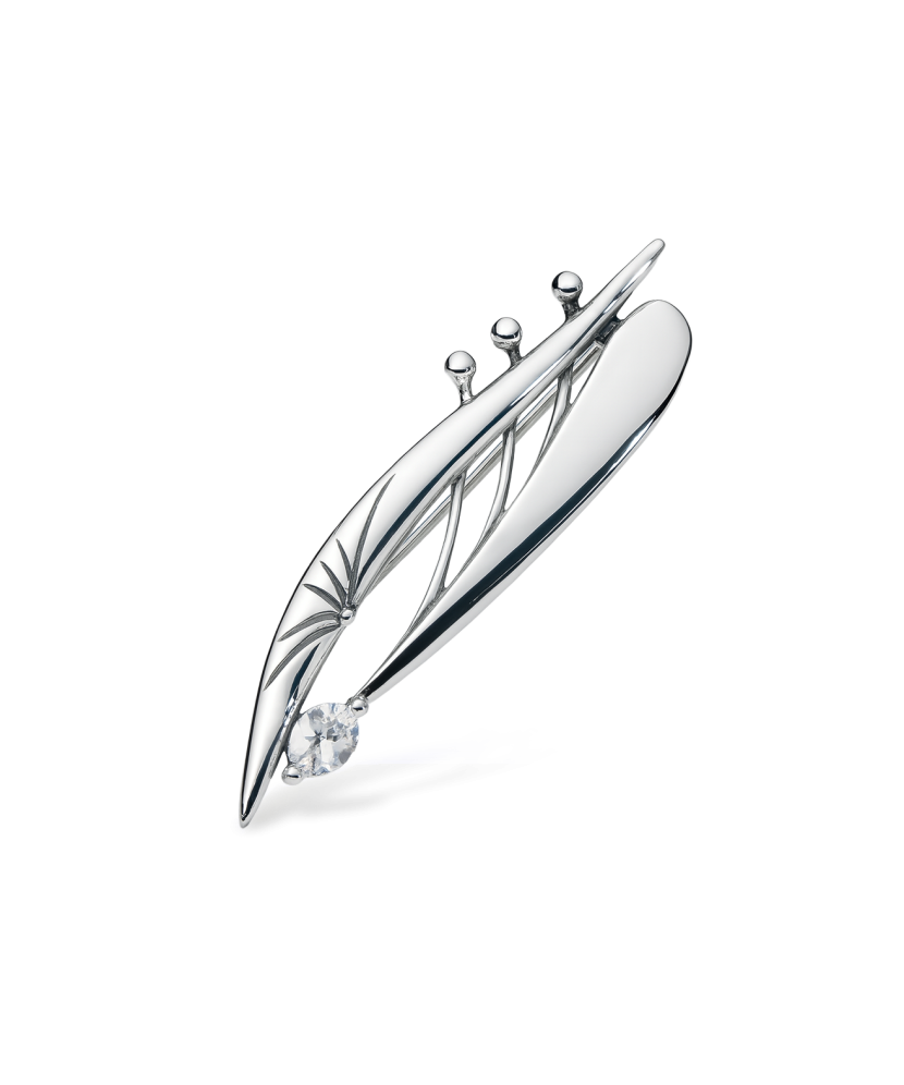 Sterling silver  brooch with zirconium