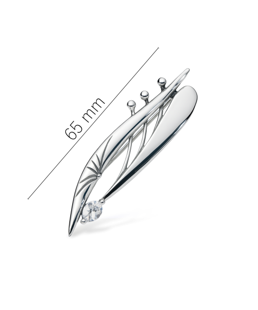 Sterling silver  brooch with zirconium