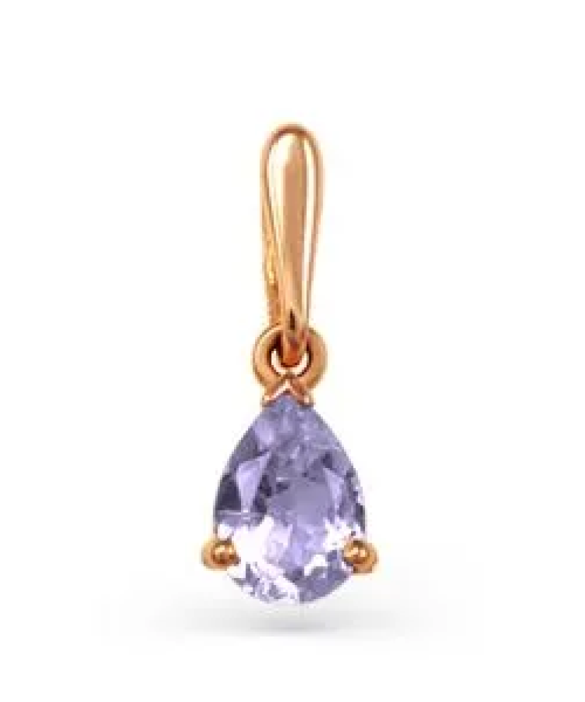 Gold pendant with amethyst
