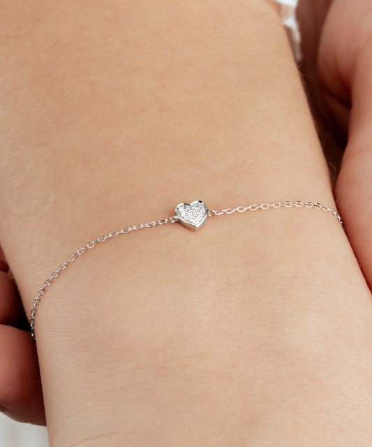 White gold bracelet with diamonds “Heart”