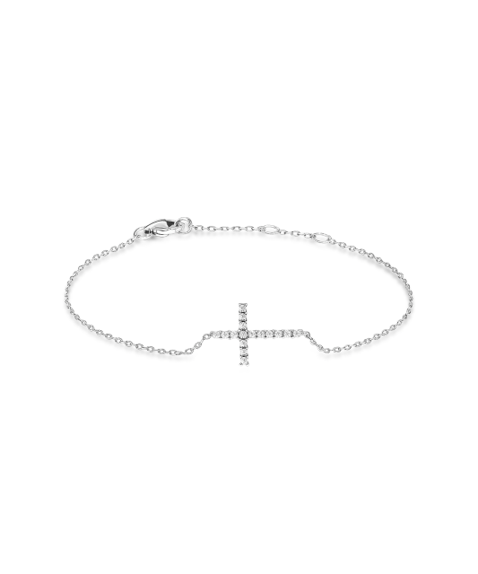 White gold bracelet with diamonds “Cross”