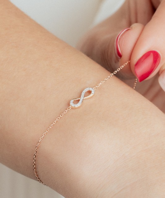 Gold bracelet with diamonds “Infinity”