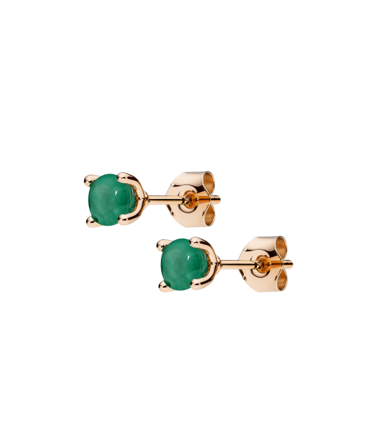 Gold earrings with emeralds and diamonds