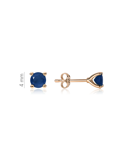 Gold earrings with sapphires